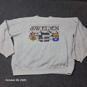 Vintage Galt Sand Sweden Sweatshirt Mens Size Large Heather Gray 90s V stitch